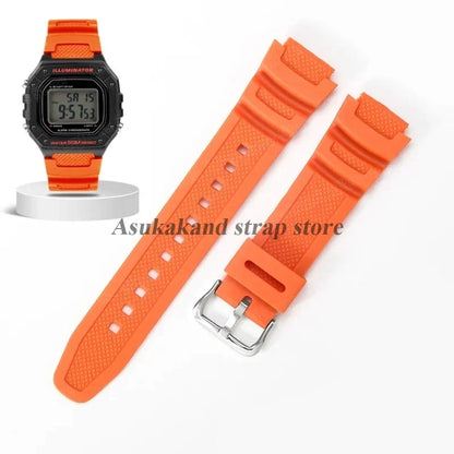 18mm Silicone Watch Strap for Casio W218H AE-1200 AE-1100 SGW-300/400 MRW-200 - Sport Resin Rubber Replacement Wristband
