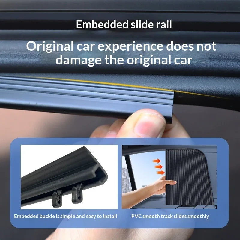 2PCS Universal Car Side Window Sun Shade Curtains – Foldable UV Protection Black Sun Visor Blinds Auto Car Styling Accessories