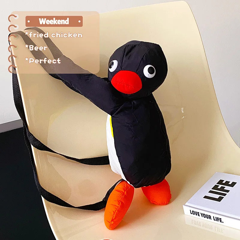 Cute Cartoon Cuddle Penguin Backpack - Fashion Plush Doll Shoulder Bag for Children - Mini Knapsack