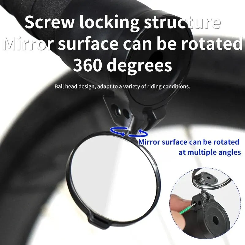 Rrskit Bicycle Handlebar Mirrors for MTB & Road Bikes - 360° Rotatable Bike Side Mirror for Convenience & Safety
