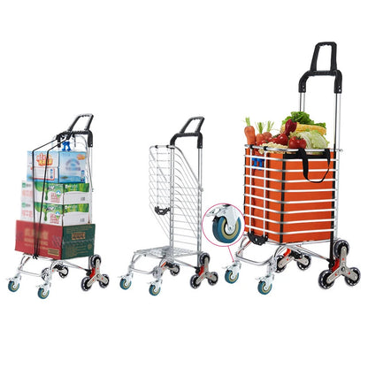 Portable Aluminum Alloy Grocery Cart – Folding Trolley with Large Capacity, Lightweight & Step Climbing Design