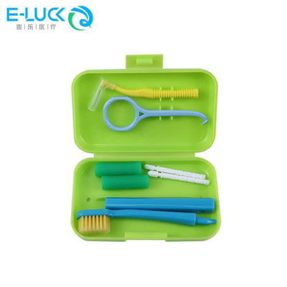 Portable Dental Cleaning Kit - Travel Oral Care Set with Toothbrush, Interdental Brush & Tongue Scraper
