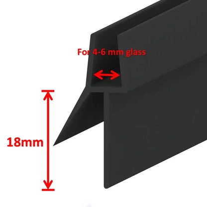Shower Glass Door Seal Strip - 4–6mm Rubber Weatherproof Seal for Bath Screens and Glass Doors