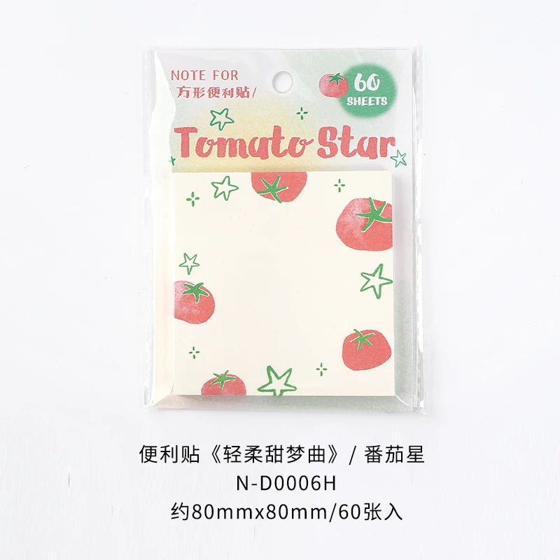 60PCS Kawaii Message Memo Paper Set - DIY Scrapbook Background Sheets for School, Office & Handmade Crafts