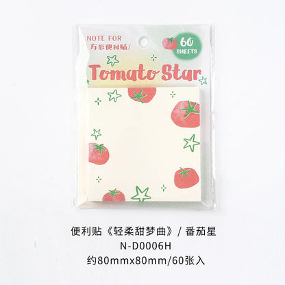 60PCS Kawaii Message Memo Paper Set - DIY Scrapbook Background Sheets for School, Office & Handmade Crafts