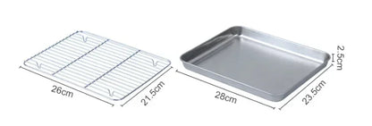 430 Stainless Steel BBQ Grill Pan - Oven Safe Square Roasting & Drip Tray