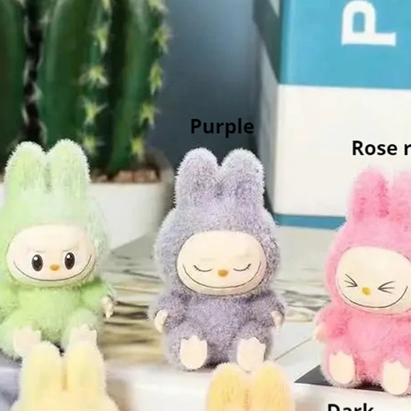 Labubu Mini Plush Toy 4.3cm – Sitting Posture Handmade Cartoon DIY Desktop Ornament Mystery Box Gift