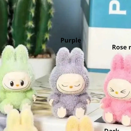 Labubu Mini Plush Toy 4.3cm – Sitting Posture Handmade Cartoon DIY Desktop Ornament Mystery Box Gift