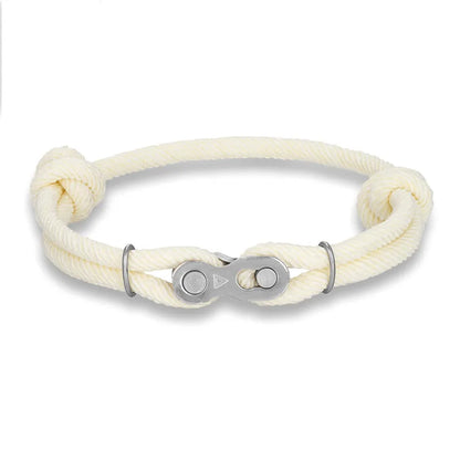 MKENDN Bicycle Chain Bracelet - Adjustable Punk Rock Nautical Rope Wristband with Magic Buckle