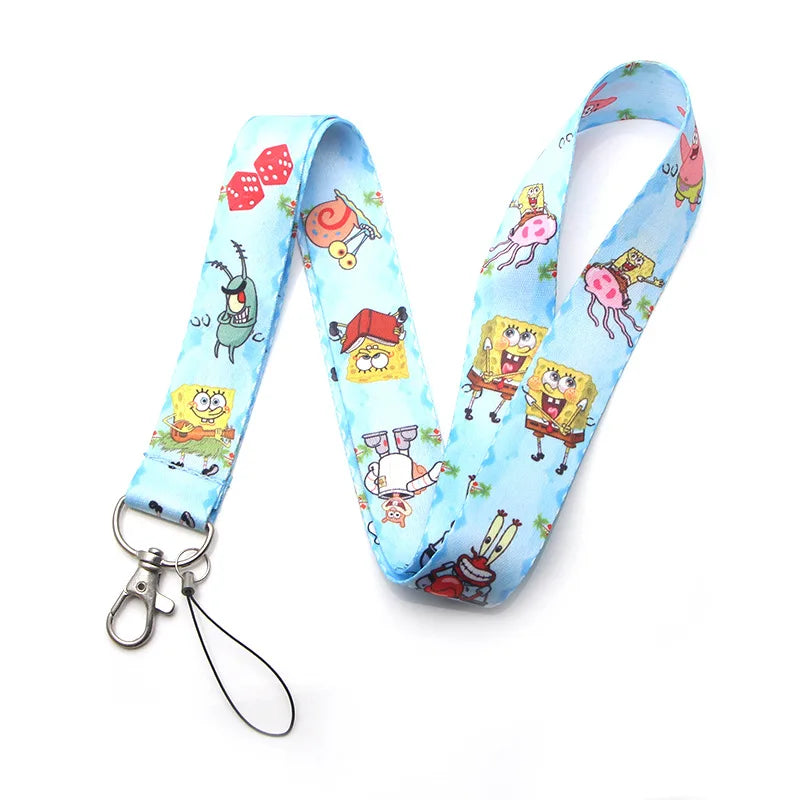Spongebob Cartoon Key Lanyard – ID Badge Holder & Phone Neck Strap with Keyring