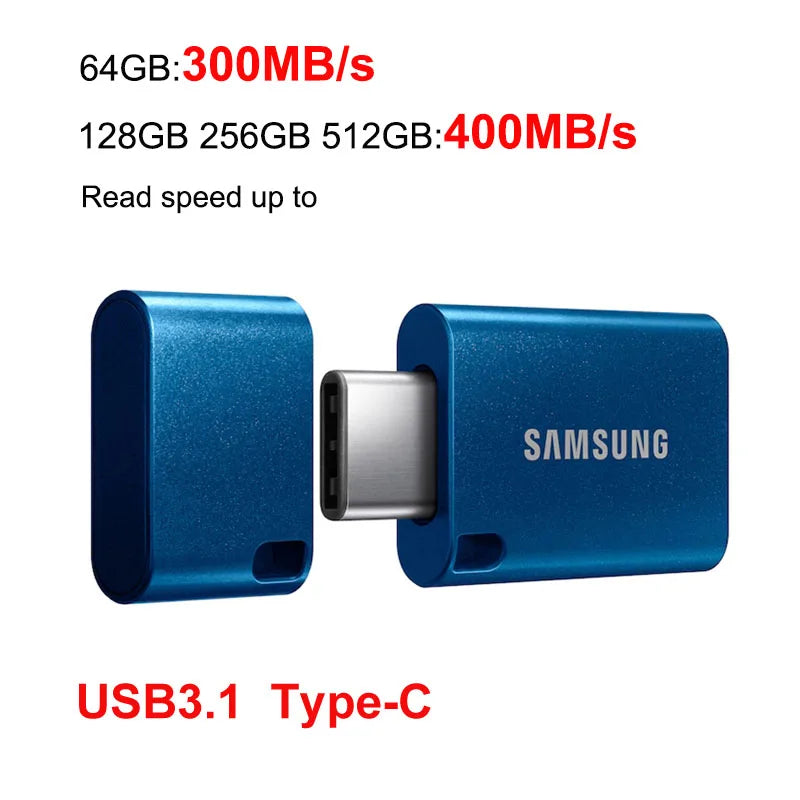 Samsung FIT Plus USB 3.1 Flash Drive - Mini High-Speed Pen Drive 64GB–512GB Up to 400MB/s