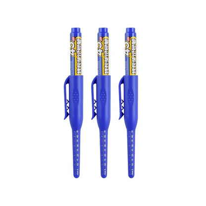 45mm Deep Hole Marker Pen - Waterproof Long Nib Carpenter Pen for Woodworking, Black/Blue/Red Ink