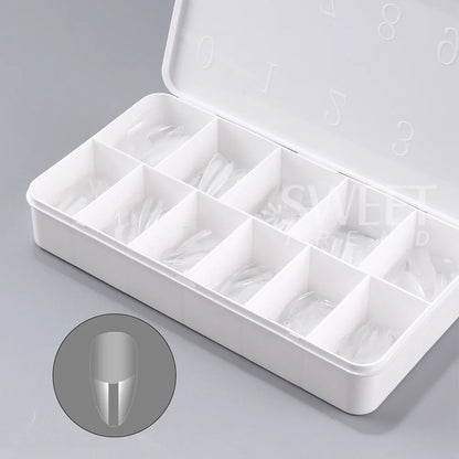550pcs Soft Gel Nail Tips - Medium Short Almond & Coffin Full Cover Press On Nail Extension Kit