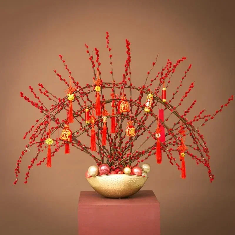 Large Golden Iron Flower Pot – Handmade Jubao Vase for Plants, Home & Hotel Décor, Decorative Metal Flowering Bowl