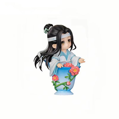 Mo Daozu Stone Porcelain Flower Rhyme Blind Box – Cute Anime Character Collectible Toy Gift for Wei Wuxian & Lan Fans
