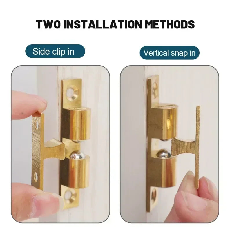 5/1pcs Furniture Door Ball Latch | Brass Double Roller Spring Ball Catch, Adjustable Tension Latch for Cabinets & Closets