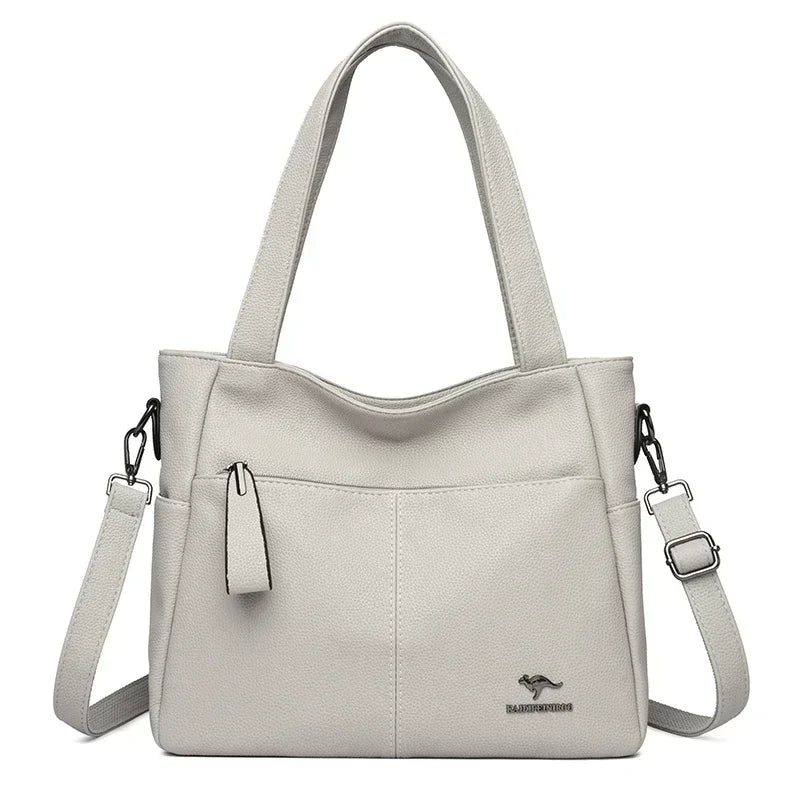 Luxury Women’s Leather Casual Tote Bag – High Quality Large Shoulder & Crossbody Handbag