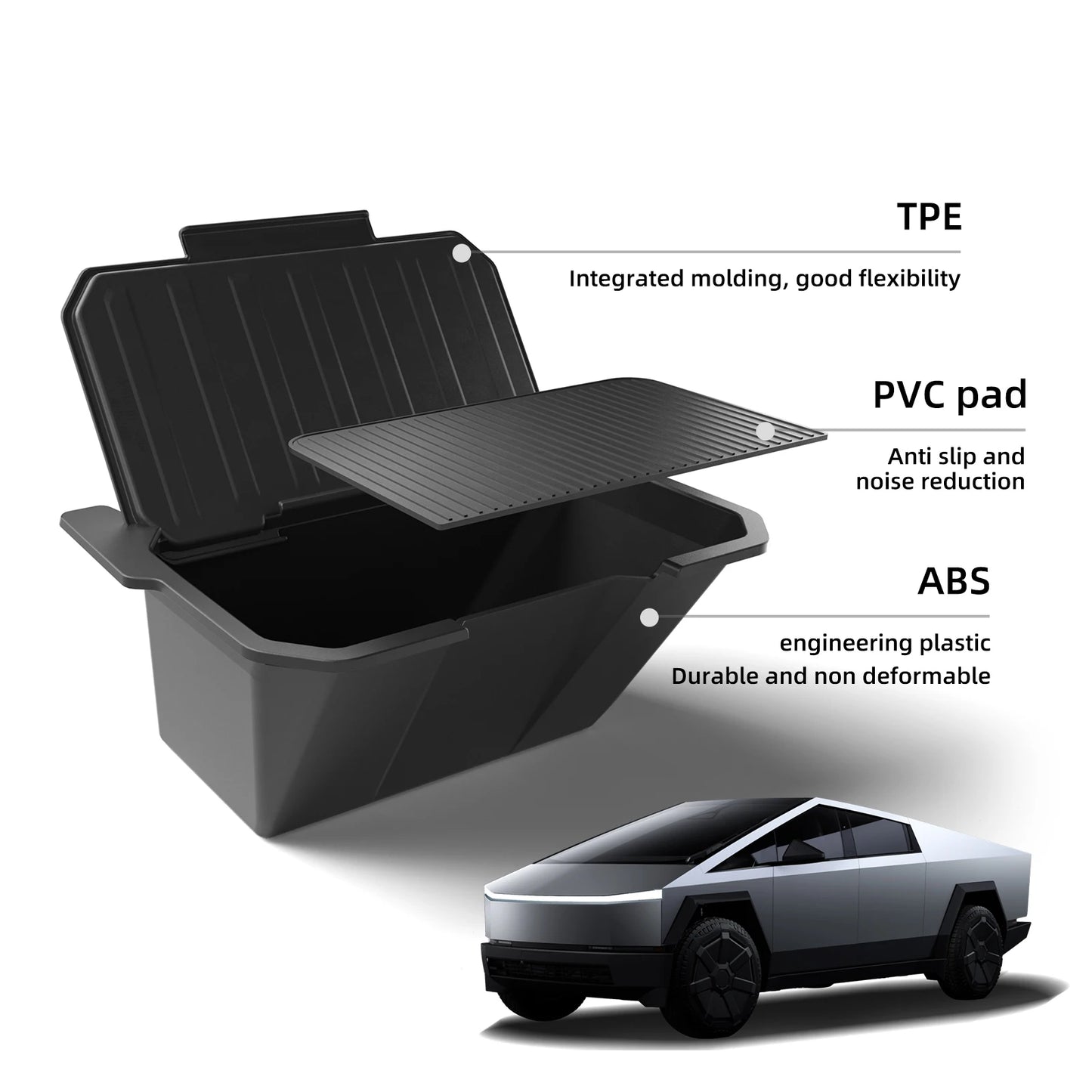 Tesla Cybertruck 2024–2025 Rear Seat Storage Box – Under Air Vent Organizer, Trash Can & Interior Storage Case Car Accessories
