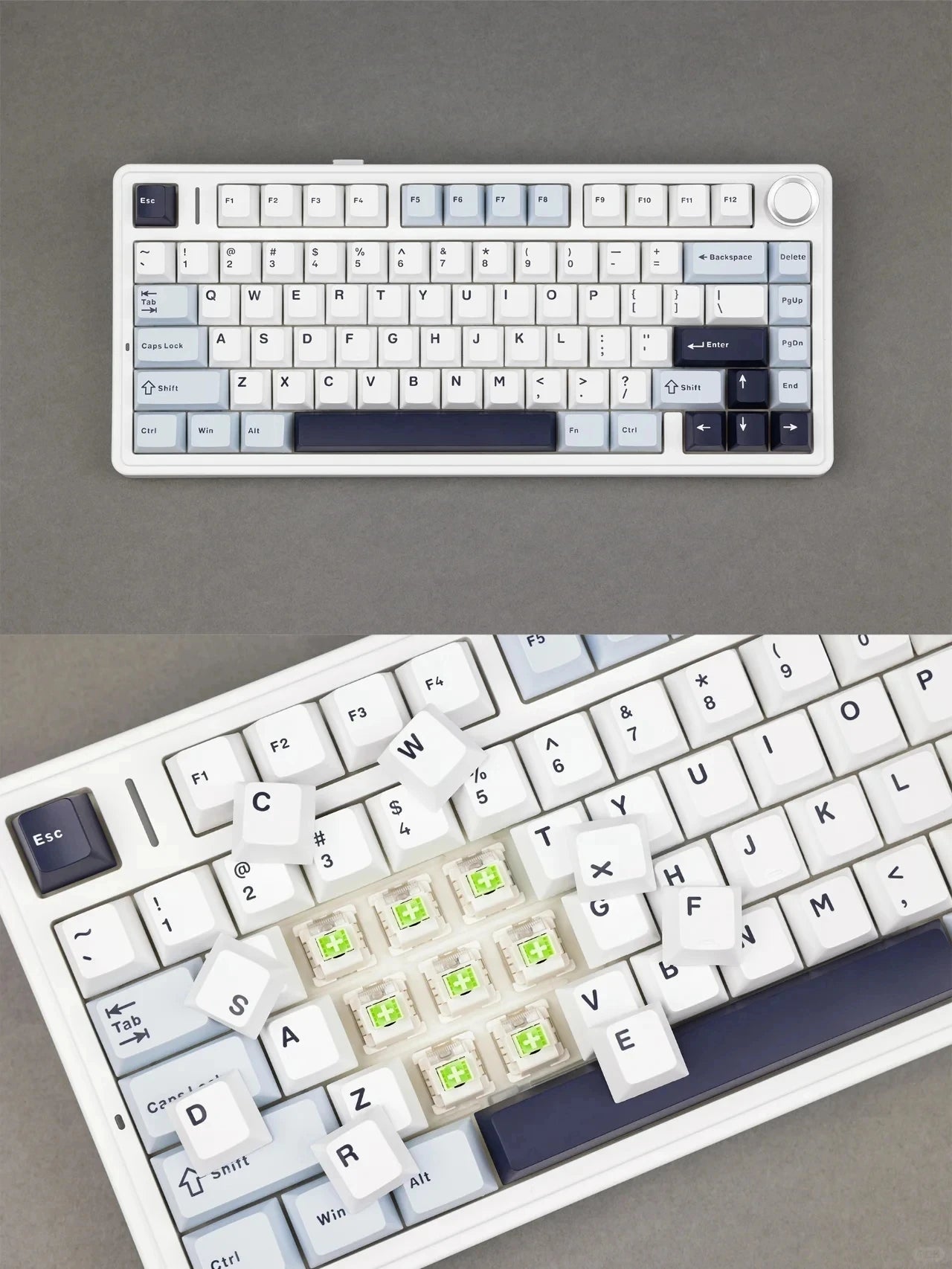 AULA F75 75% Mechanical Gaming Keyboard – 2.4G Wireless, Bluetooth, Wired, RGB, OEM Profile, Gasket Structure