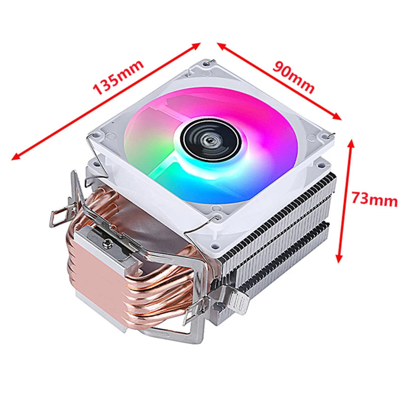 CPU Cooling Fan with Air-Cooled Radiator – Compatible with LGA2011, 115x, 1200, 1700 & AMD