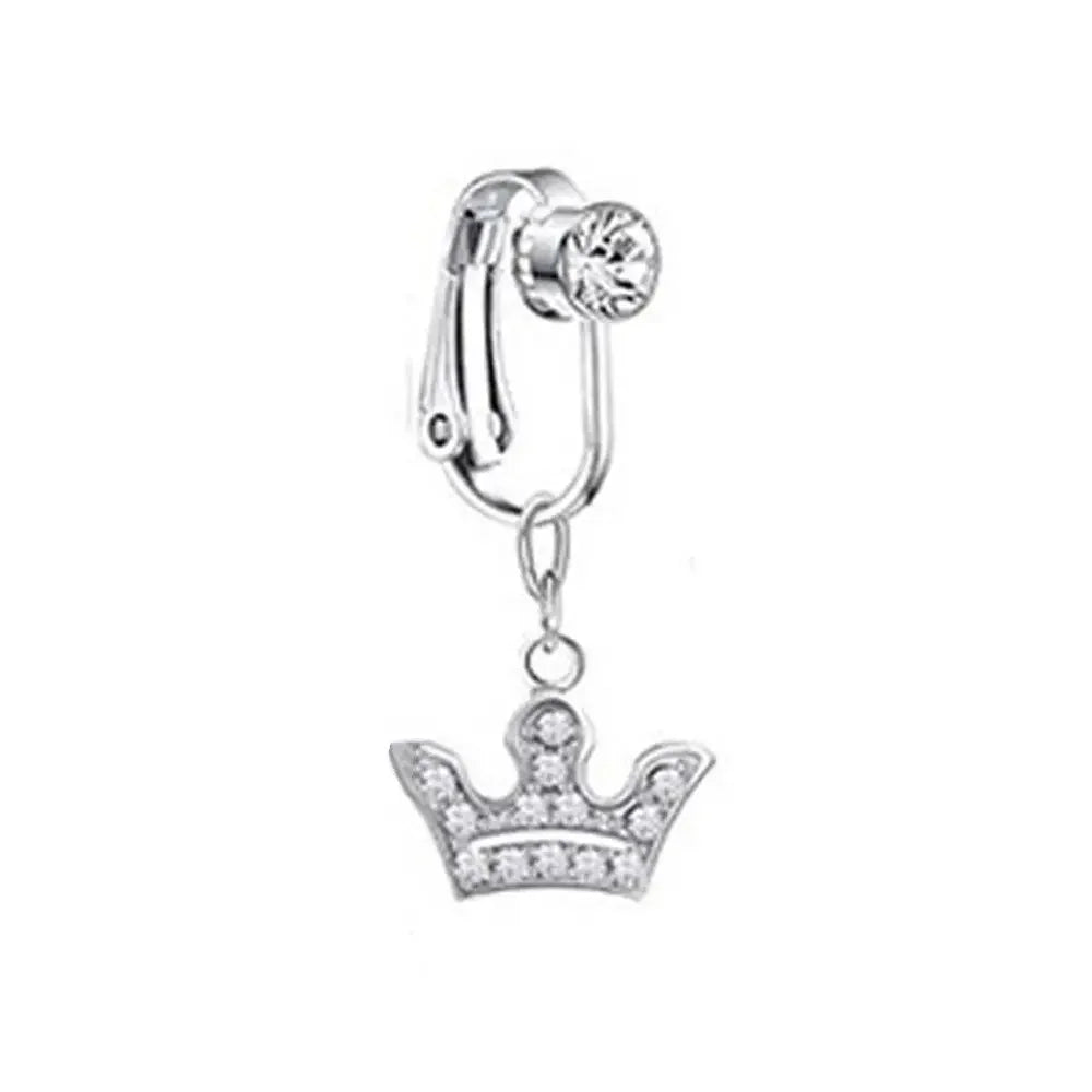 Faux Belly Ring - Non-Piercing Clip-On Navel Button Body Jewelry Belly Piercing Accessory
