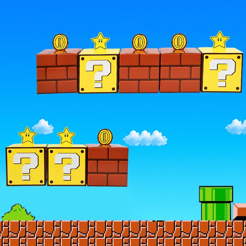 6PCS Question Block Gift Boxes – Kids Video Game Party Favors, Candy Treat Boxes & Decorations 10cm