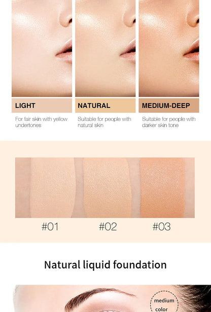 Natural Liquid Foundation – Flawless Coverage, Lightweight & Transparent Concealer for Smooth Skin