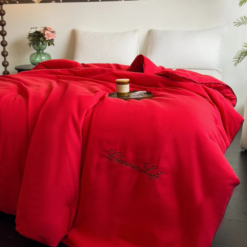 CARA CARLE 100% Natural Mulberry Silk Comforter - Luxury Warm Duvet Filler Blanket For King Queen Twin Single Couple Beds