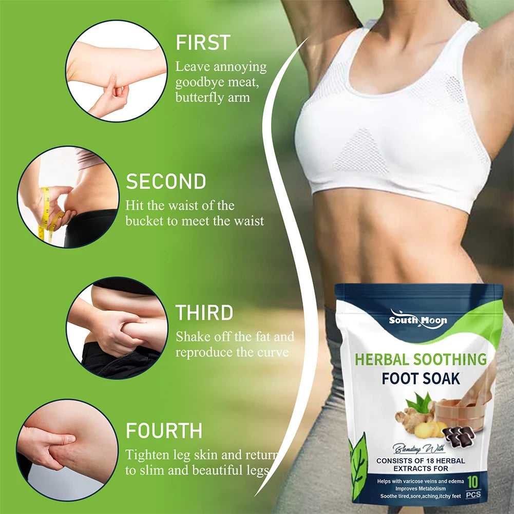 10PCS Detox Foot Soak – Herbal Lymphatic Health, Blood Circulation, Fat Burning, Stress Relief & Foot Bath Dehumidification