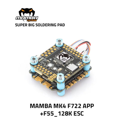 Diatone MAMBA F722 APP MK4 Flight Controller Stack — F7 4-in-1 BLHeli32 45A/55A/65A ESC 6S DShot1200 for FPV Drone