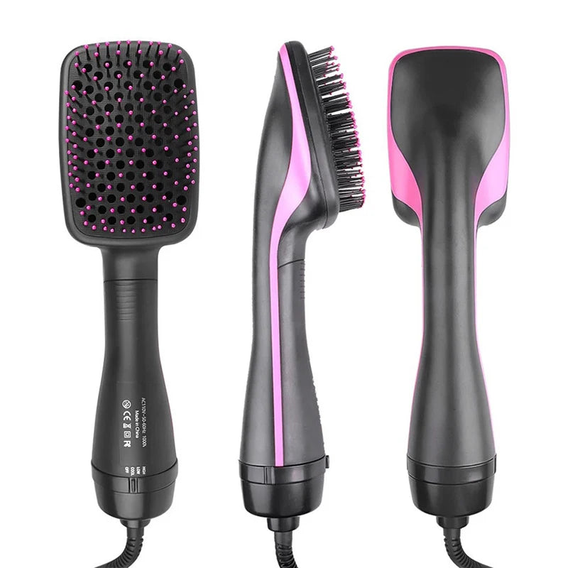 One-Step Negative Ion Hair Dryer Brush - Hot Air Comb for Curling, Straightening & Wet-Dry Styling