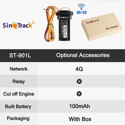 ST-901L 4G Mini GPS Tracker – Waterproof Built-In Battery Vehicle & Motorcycle Locator with Online Tracking Software