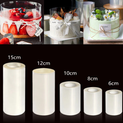 Transparent Acetate Cake Collar Film — DIY Bakeware Surround for 6/8/10/12/15cm Cakes & Baking Tools