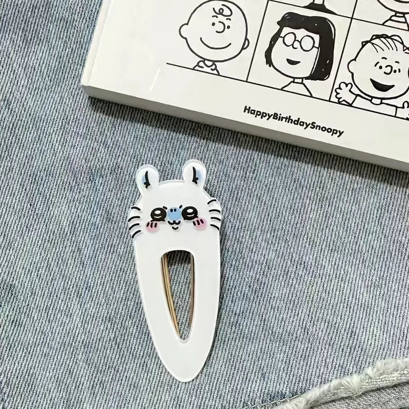 Kawaii Chiikawa Acrylic Hair Clips - Cute Cartoon Duckbill Clips Anime Hair Accessories for Daily Use