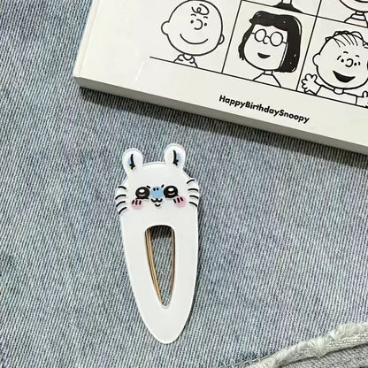 Kawaii Chiikawa Acrylic Hair Clips - Cute Cartoon Duckbill Clips Anime Hair Accessories for Daily Use