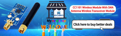 CC1101 Wireless Transceiver Module with SMA Antenna – 315/433/868/915MHz for Arduino
