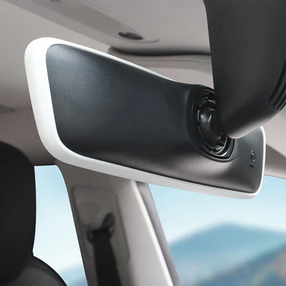 Silicone Rearview Mirror Protector Frame for Tesla Model 3/Y/S/X — Interior Console Cover Rubber Case Accessory