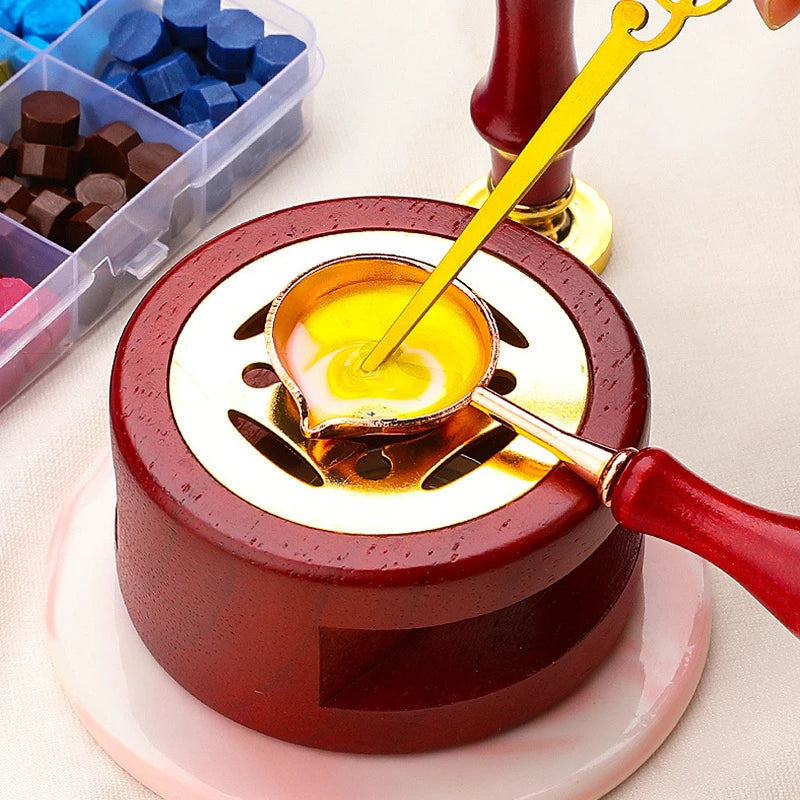 Wax Seal Stamp Kit with Storage Box & Furnace - Craft Supplies for Christmas & Wedding Invitation Decoration
