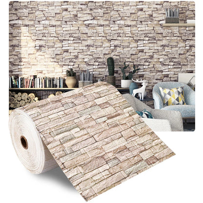 3D Self-Adhesive Foam Brick Wallpaper – Antique Waterproof Wall Stickers for Living Room & Bedroom Decoration