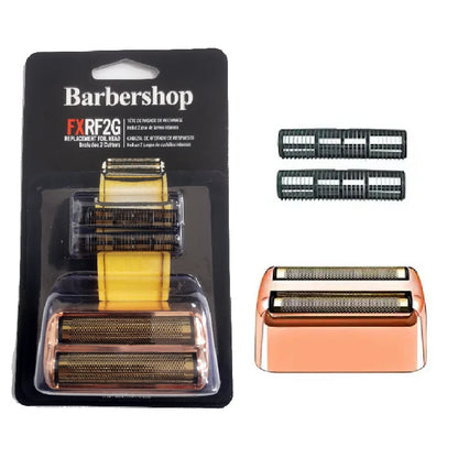 Professional Replacement Foil & Blade Set for BaByliss PRO FXFS2 Cordless Double Foil Shaver – Gold Barber Shaver Parts