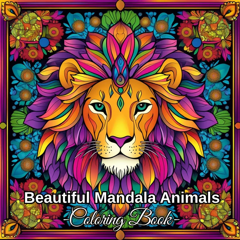 28-Page Mandala Animal Coloring Book for Adults - Stress Relief, Relaxation & Creative Coloring Activity Book