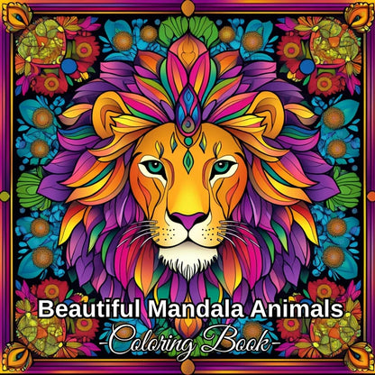 28-Page Mandala Animal Coloring Book for Adults - Stress Relief, Relaxation & Creative Coloring Activity Book