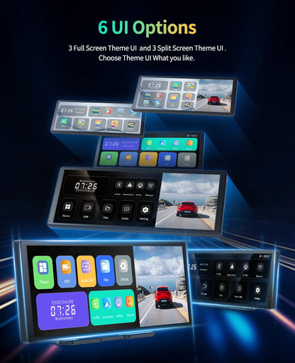 11.3" Imagebon H50 Dash Cam 4K - ADAS, Wireless CarPlay & Android Auto, 3-Channel Recording, Time Lapse & 24H Park Monitor
