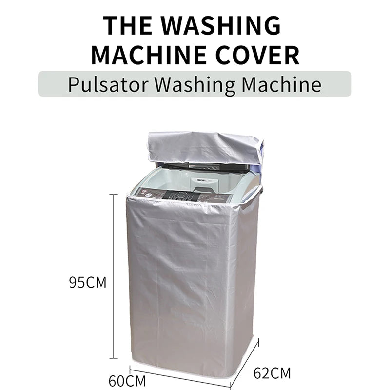 Waterproof Polyester Washing Machine Cover – Dustproof Top Load Dryer Protector with Sunproof Silver Coating