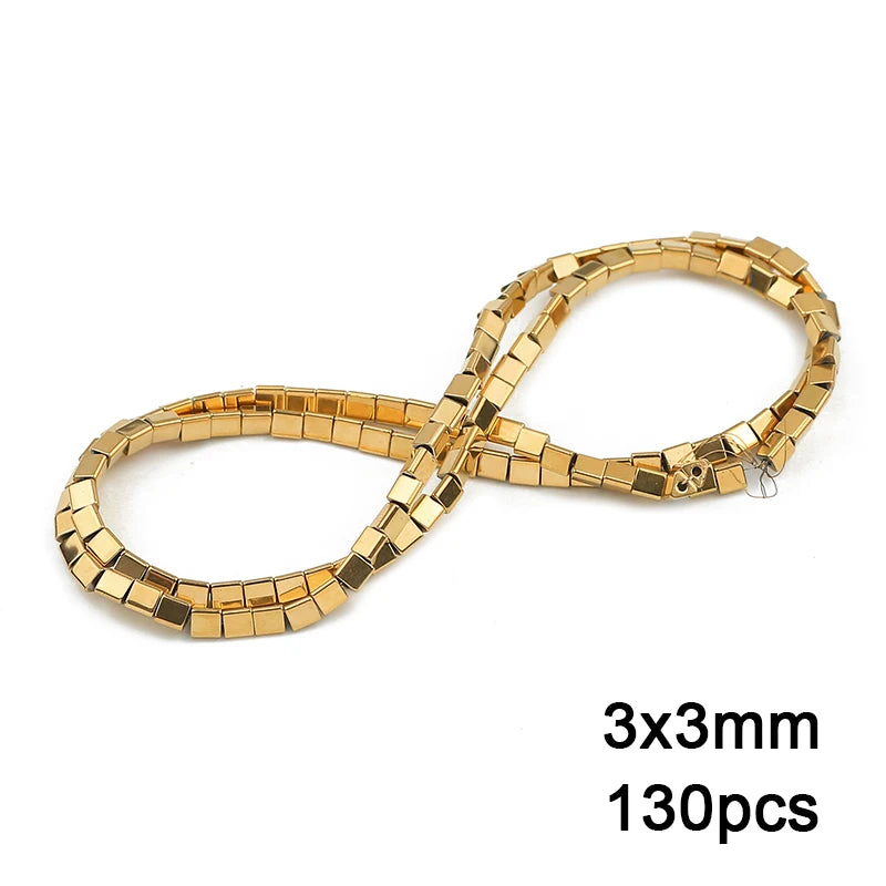 3A+ Retention Color Hematite Beads – Star & Heart Shapes, Gold-Plated Natural Stones for DIY Jewelry & Bracelets