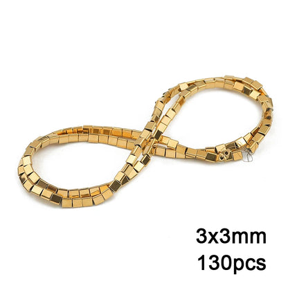 3A+ Retention Color Hematite Beads – Star & Heart Shapes, Gold-Plated Natural Stones for DIY Jewelry & Bracelets