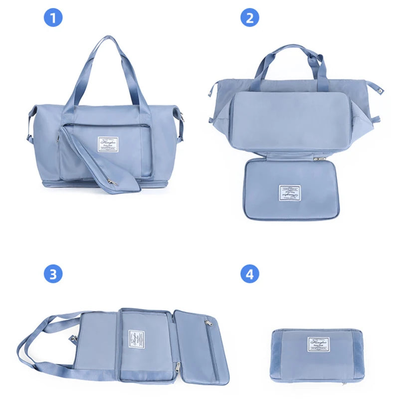 Large Capacity Travel Bag — Expandable, Waterproof, Foldable Luggage Organizer