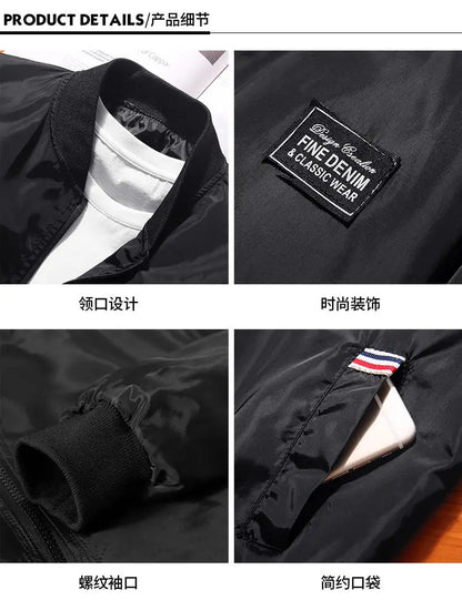 Men’s Lightweight Windbreaker Jacket - Spring Autumn Windproof Outdoor Casual Coat with Zipper Pockets