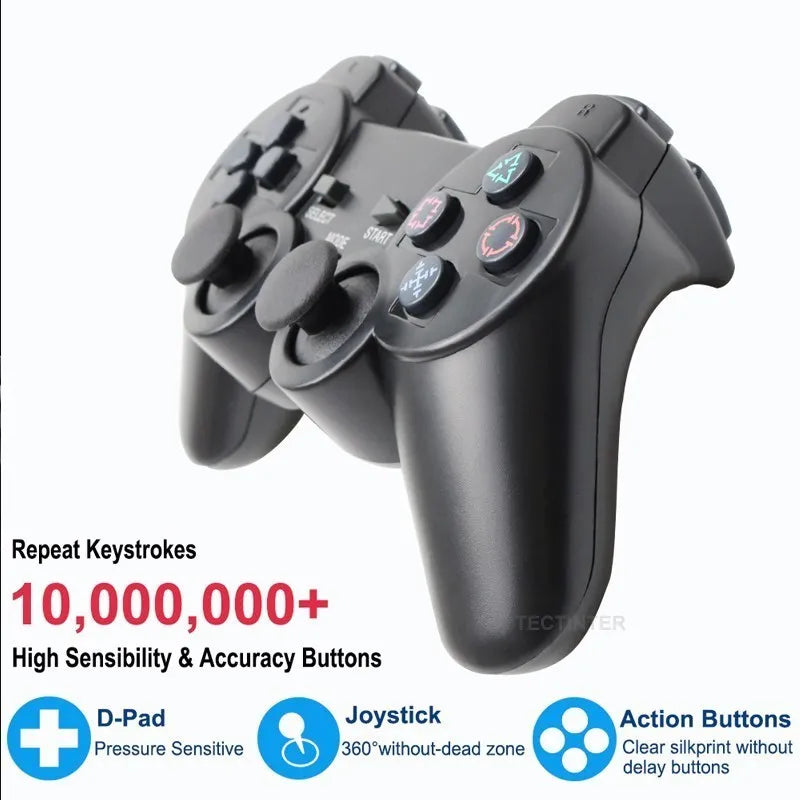 Wireless Gamepad for Sony PS2 – Controller with Double Vibration Shock Joystick for PlayStation 2 & USB PC