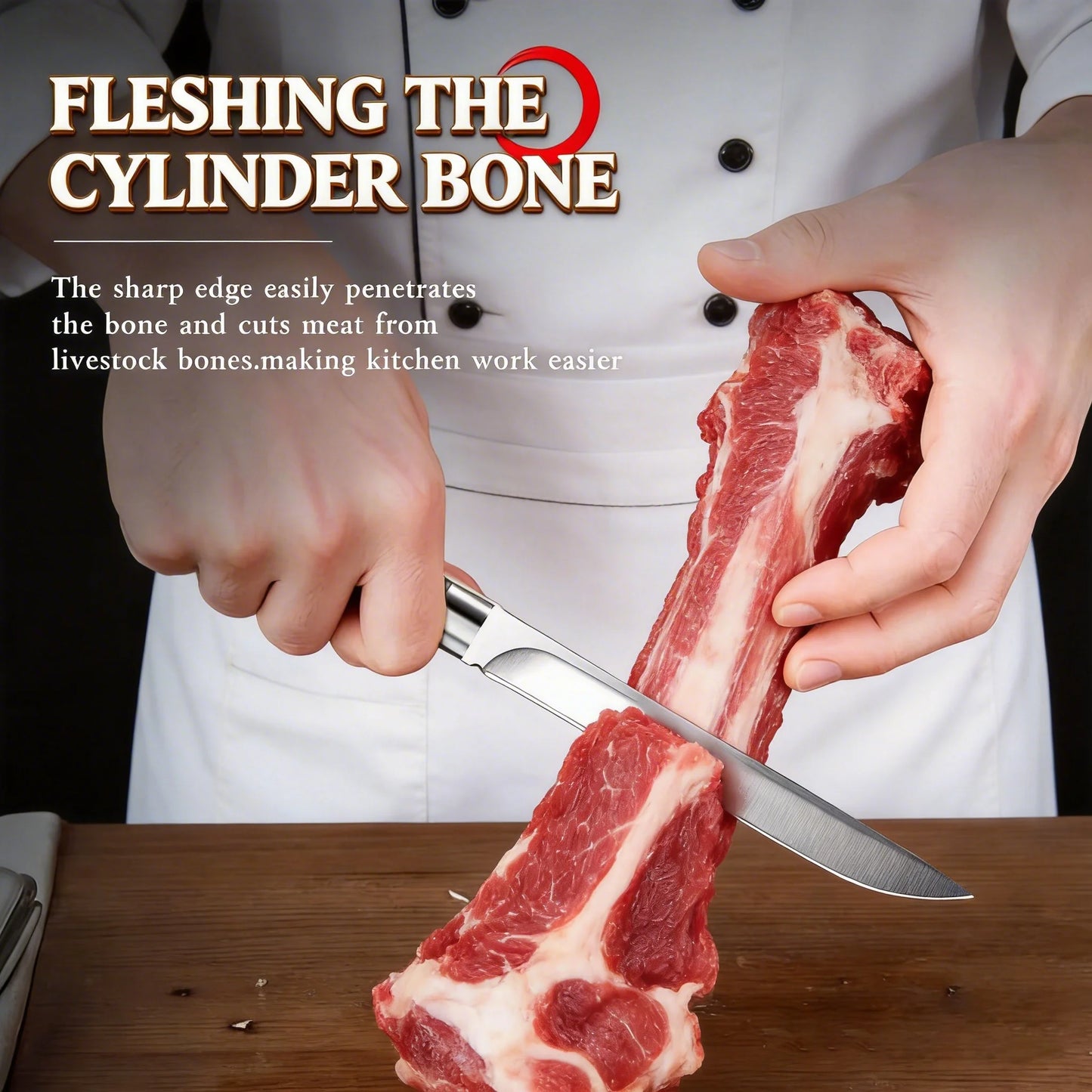 M390 Stainless Steel Meat Knife Set - 1/2/3-Piece Ultra-Sharp 62HRC Kitchen Cutting Knives for Meat, Fruit & Bone Removal